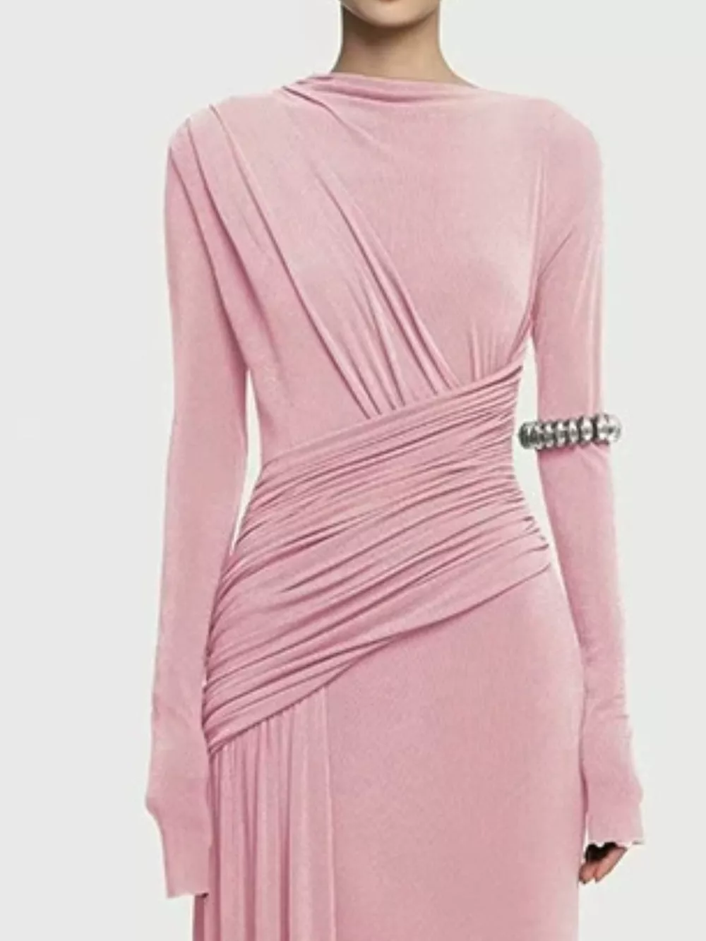 Ruched Long Sleeve Maxi Dress, image 9
