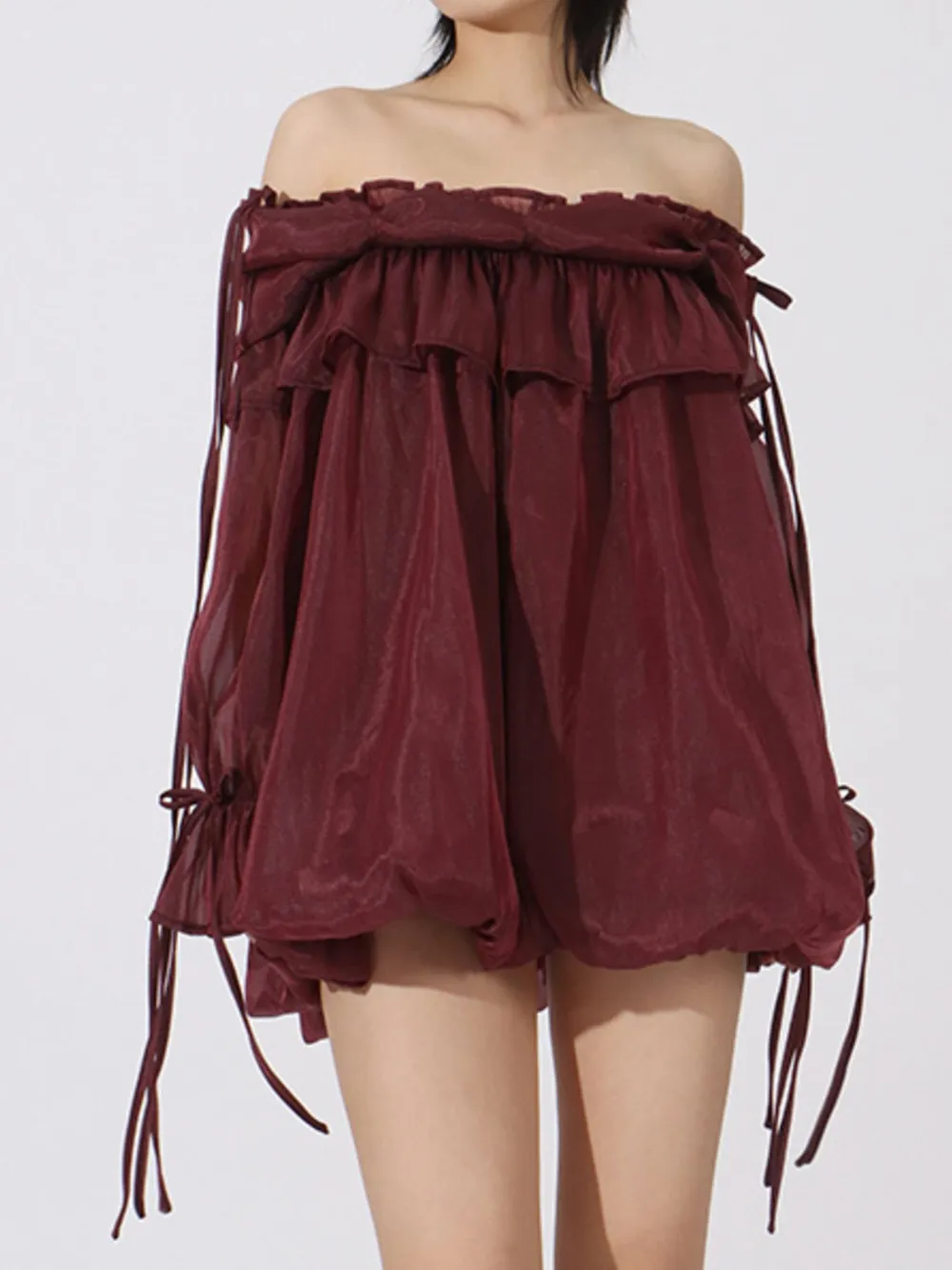 Ruffled Off-Shoulder Flounce Sleeve Blouse, image 8