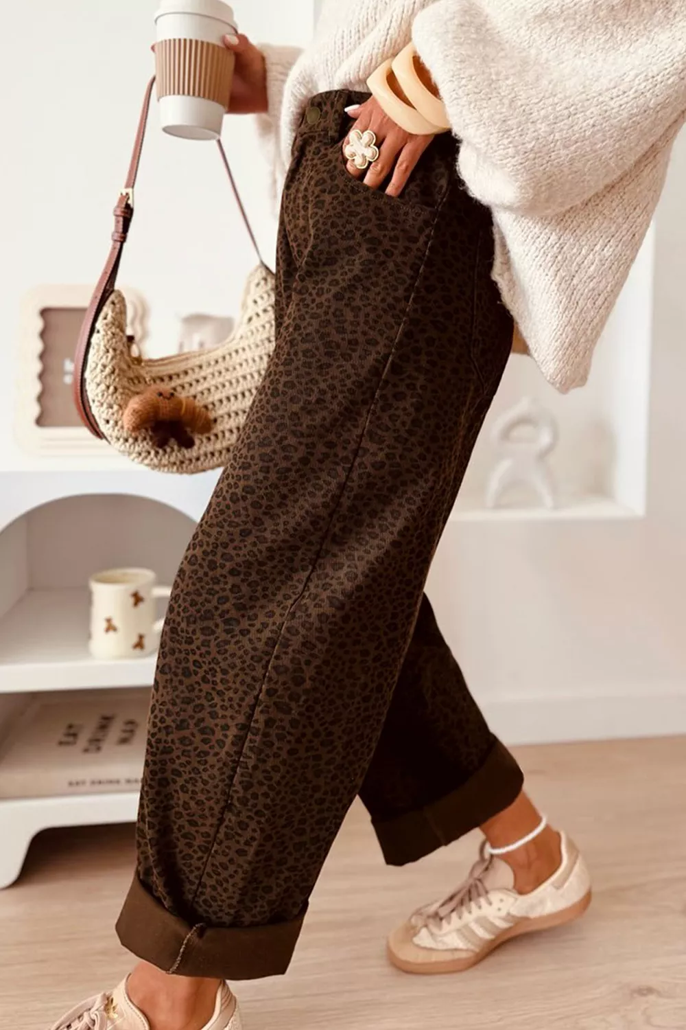 Leopard Print Wide-Leg Jeans, image 3