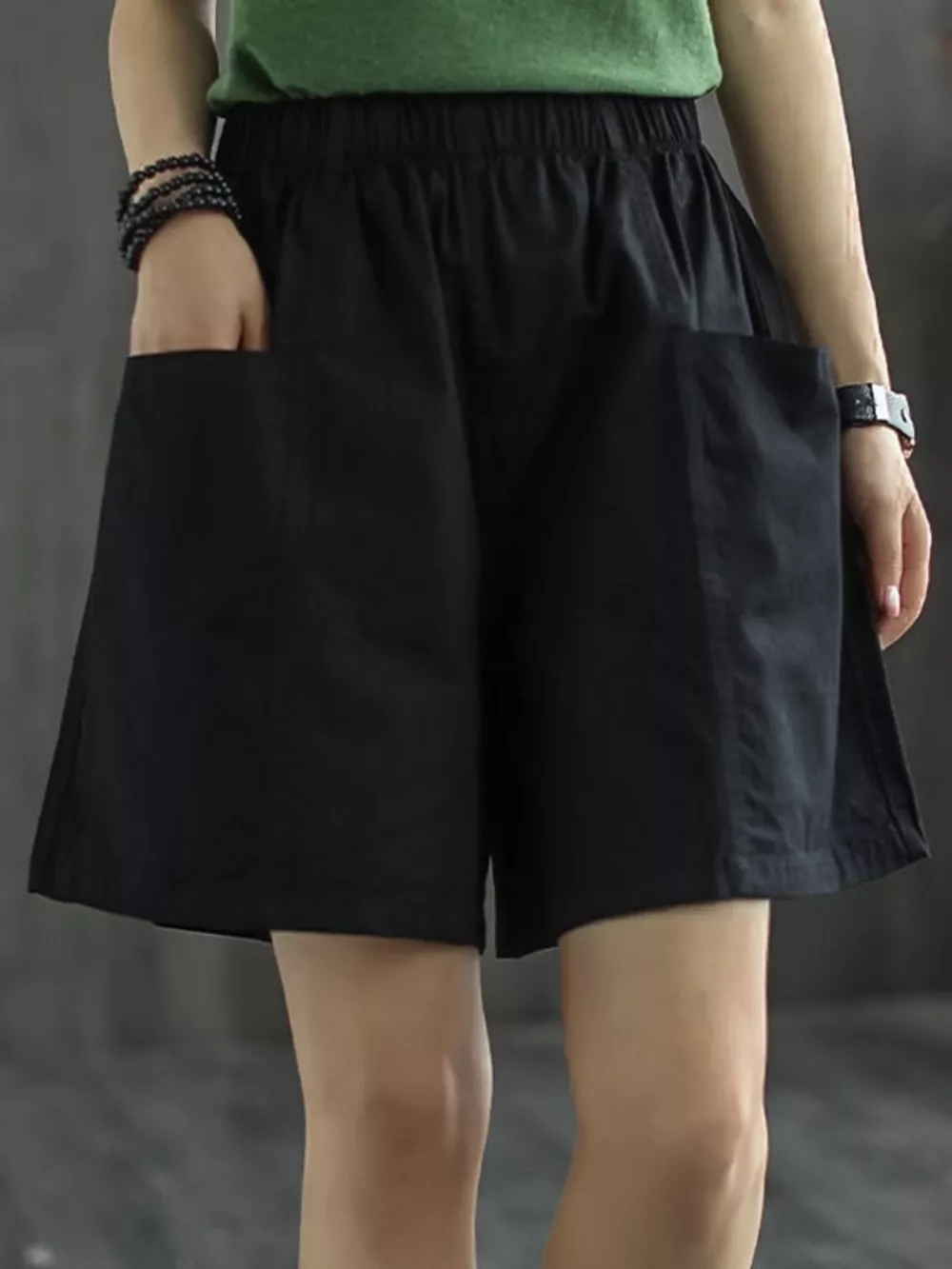 Elastic Waist Casual Shorts, image 8