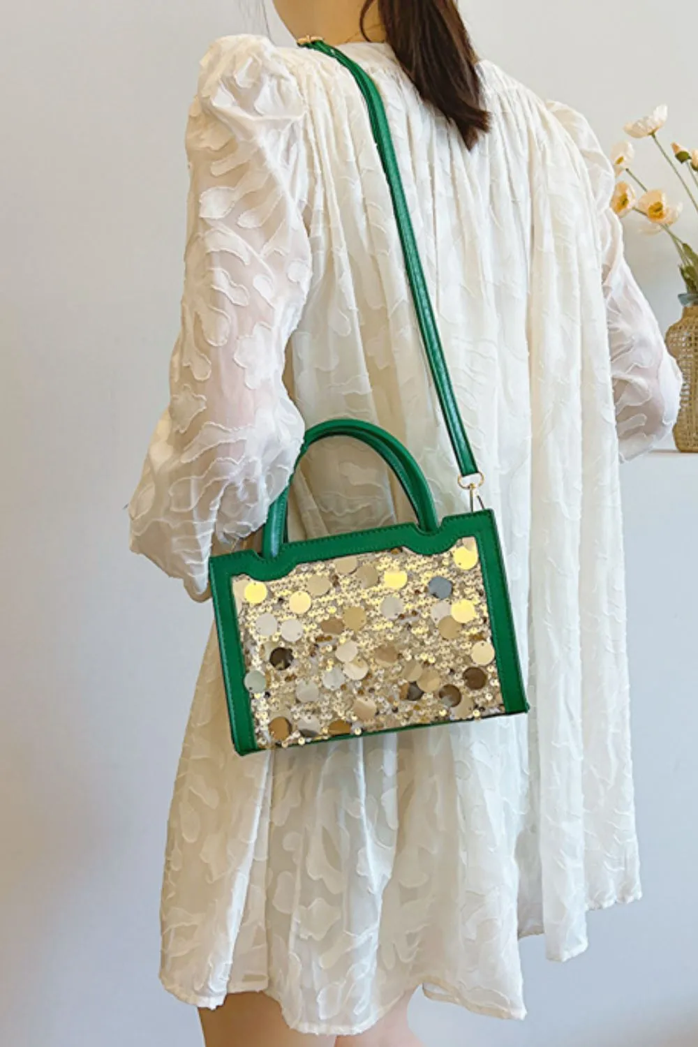 PU Leather Sequin Handbag, image 13