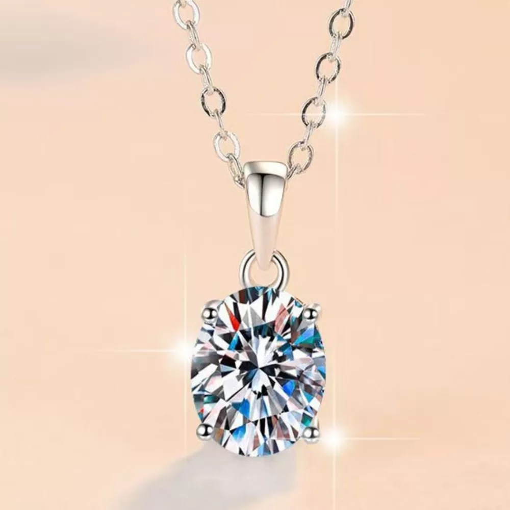2 Carat Moissanite 925 Sterling Silver Necklace, image 4