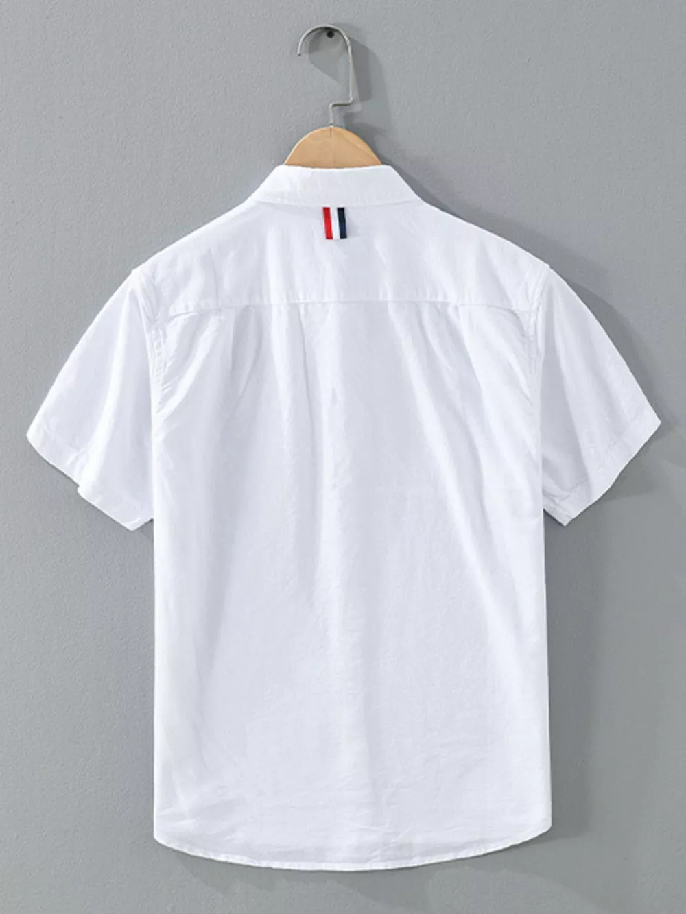 Men's Plus Size Casual Short Sleeve Shirt with Contrast Stripe Detail, image 3