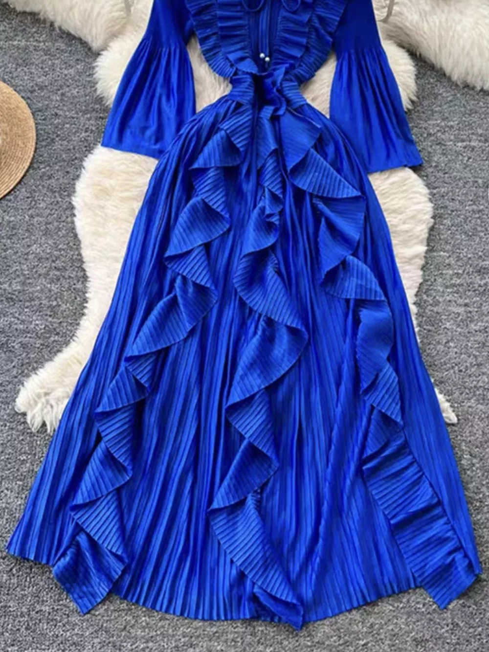 Ruffled A-Line Midi Dress, image 4