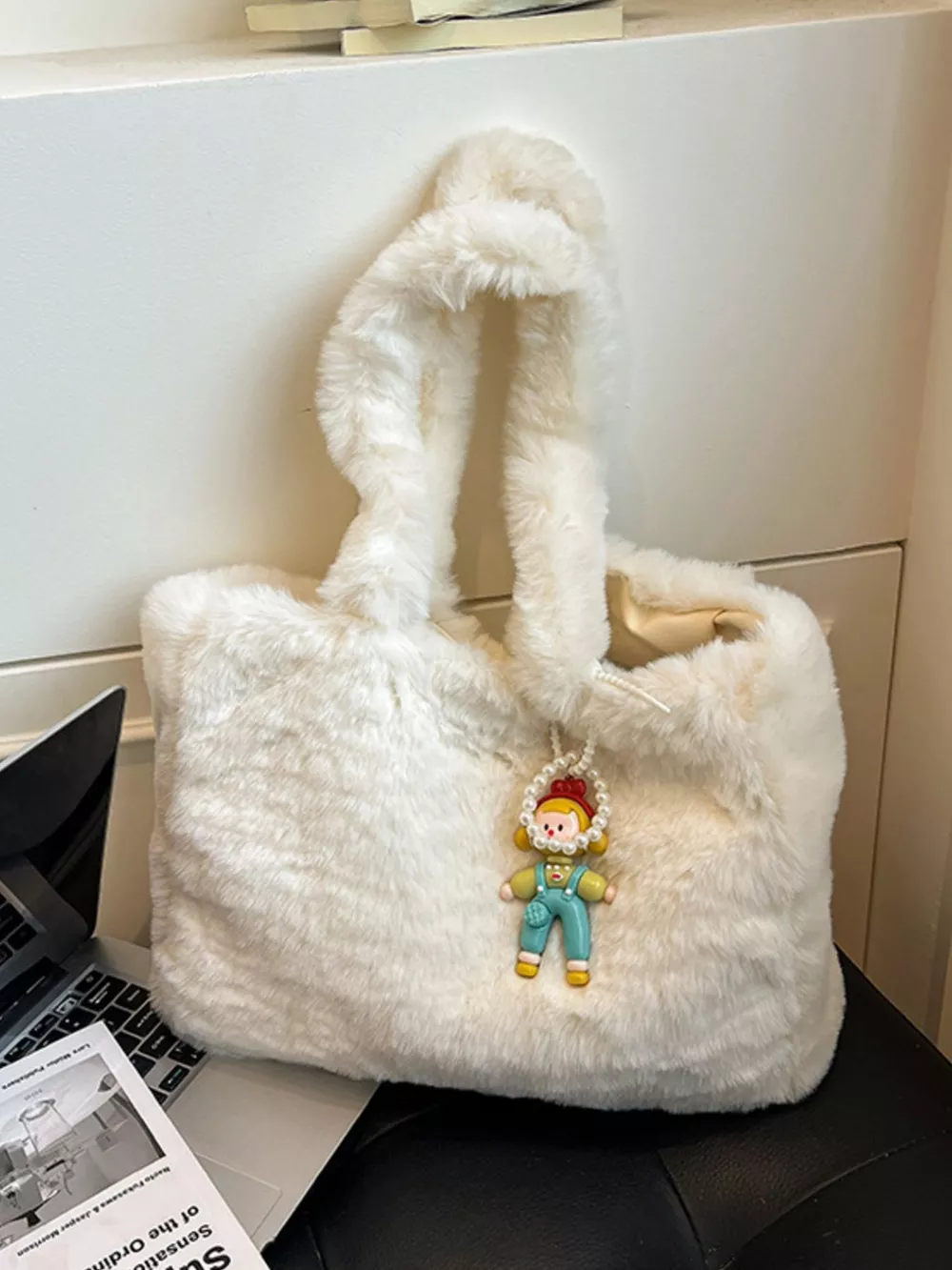 Fluffy Cartoon Charm Shoulder Bag, image 3