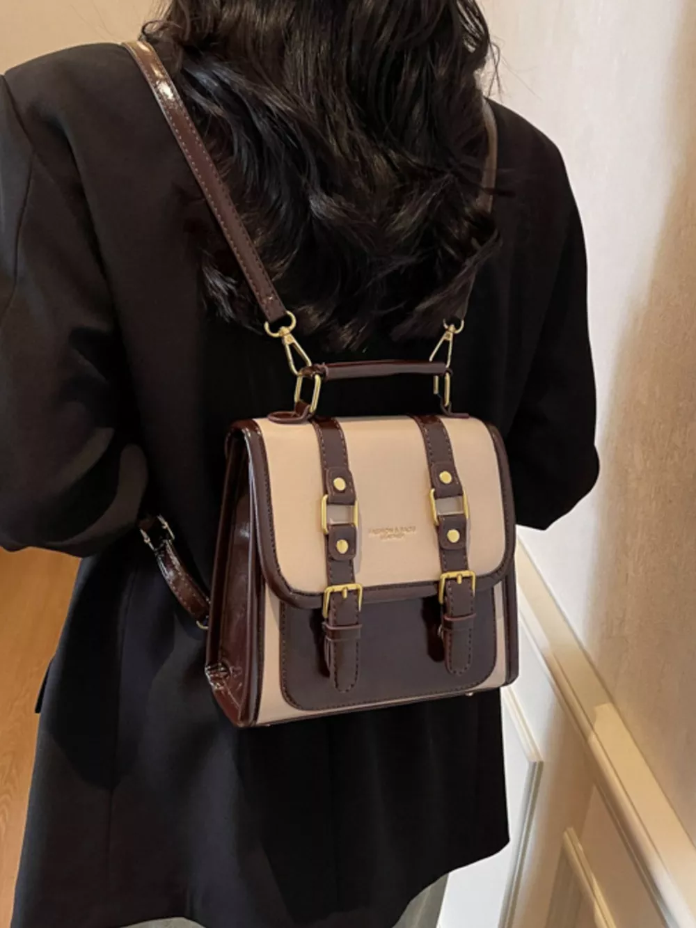 Vintage Style Buckle Backpack Bag, image 8