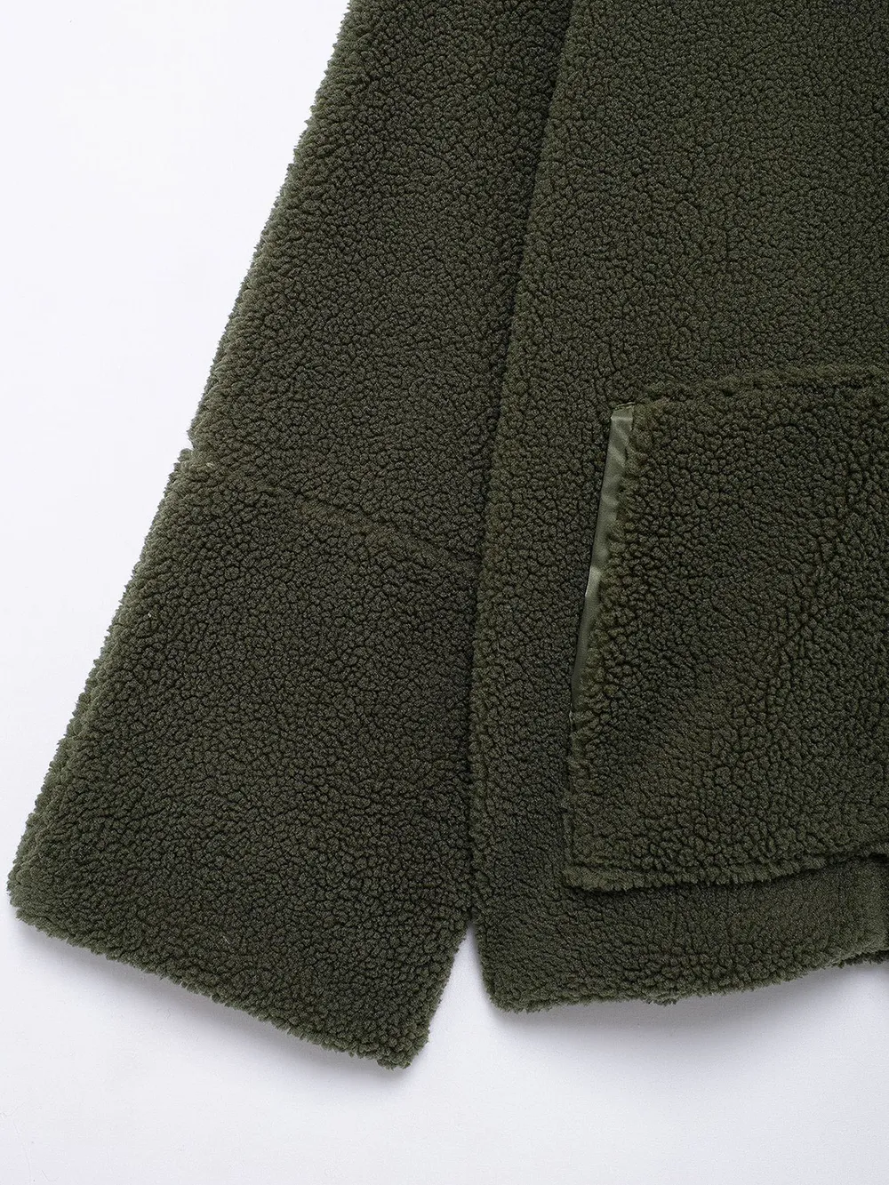 Turtleneck Zip Up Long Sleeve Plush Jacket, image 7