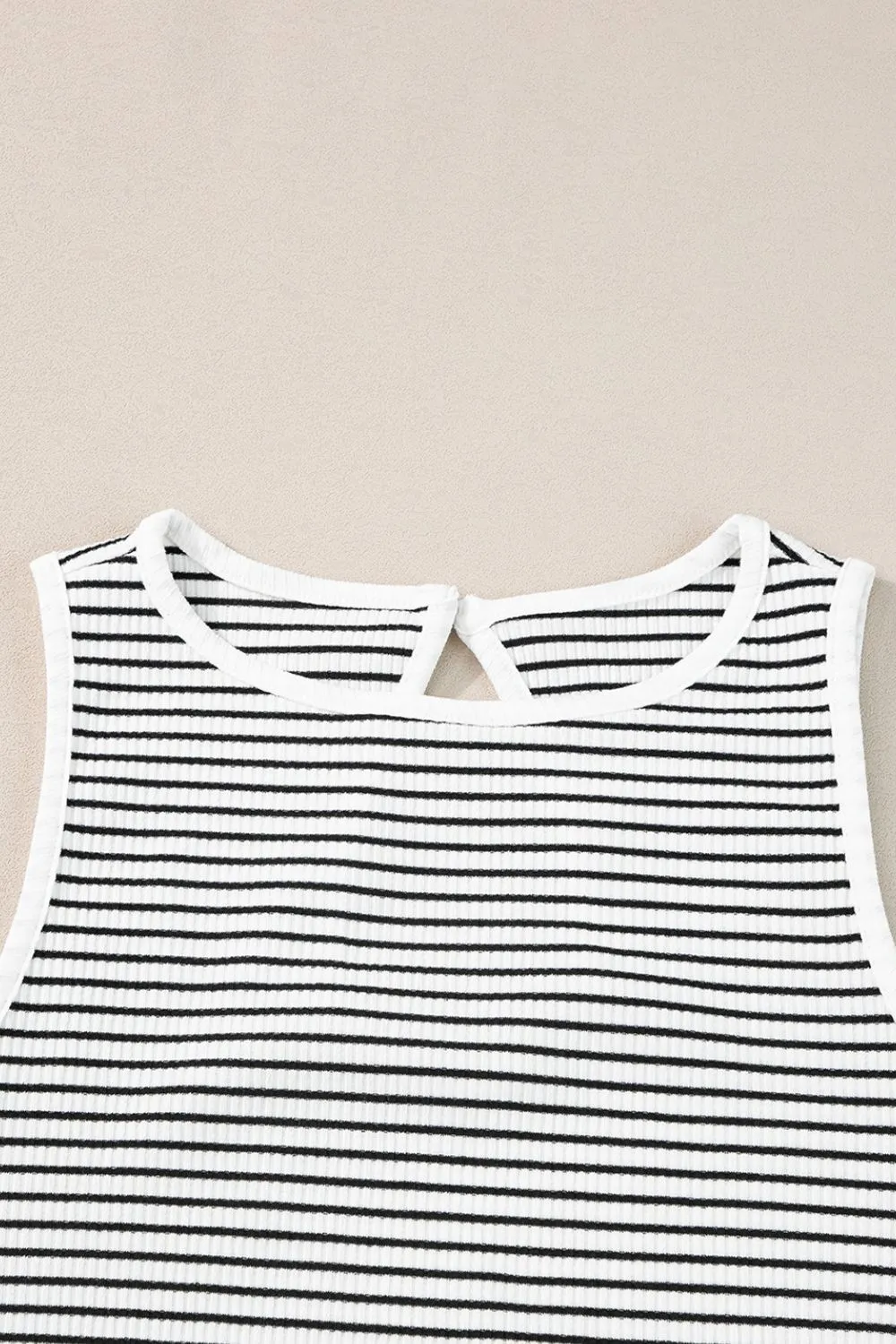 Striped Ribbed Round Neck Tank, image 11