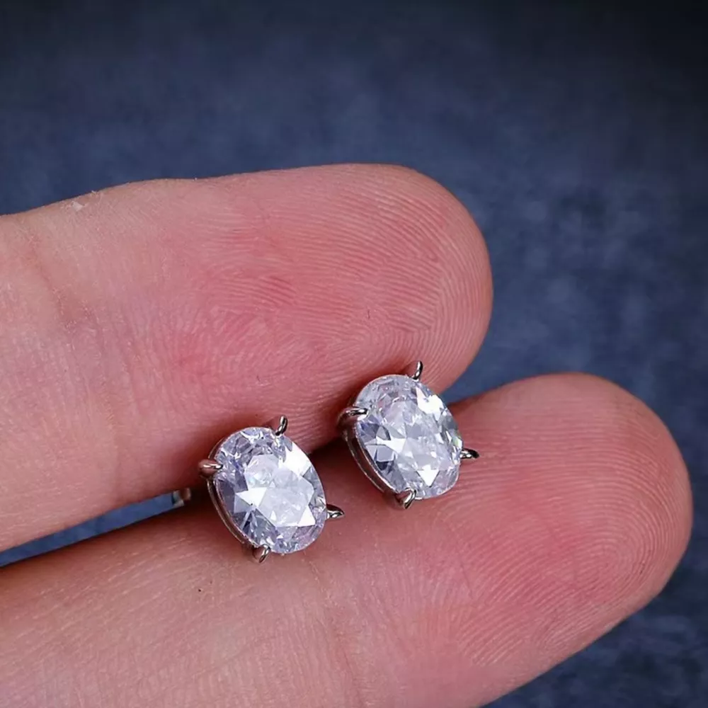 1 Carat Moissanite 925 Sterling Silver Stud Earrings, image 8