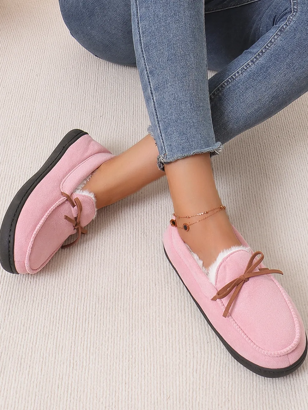 Bow Round Toe Flat Slip-Ons, image 5