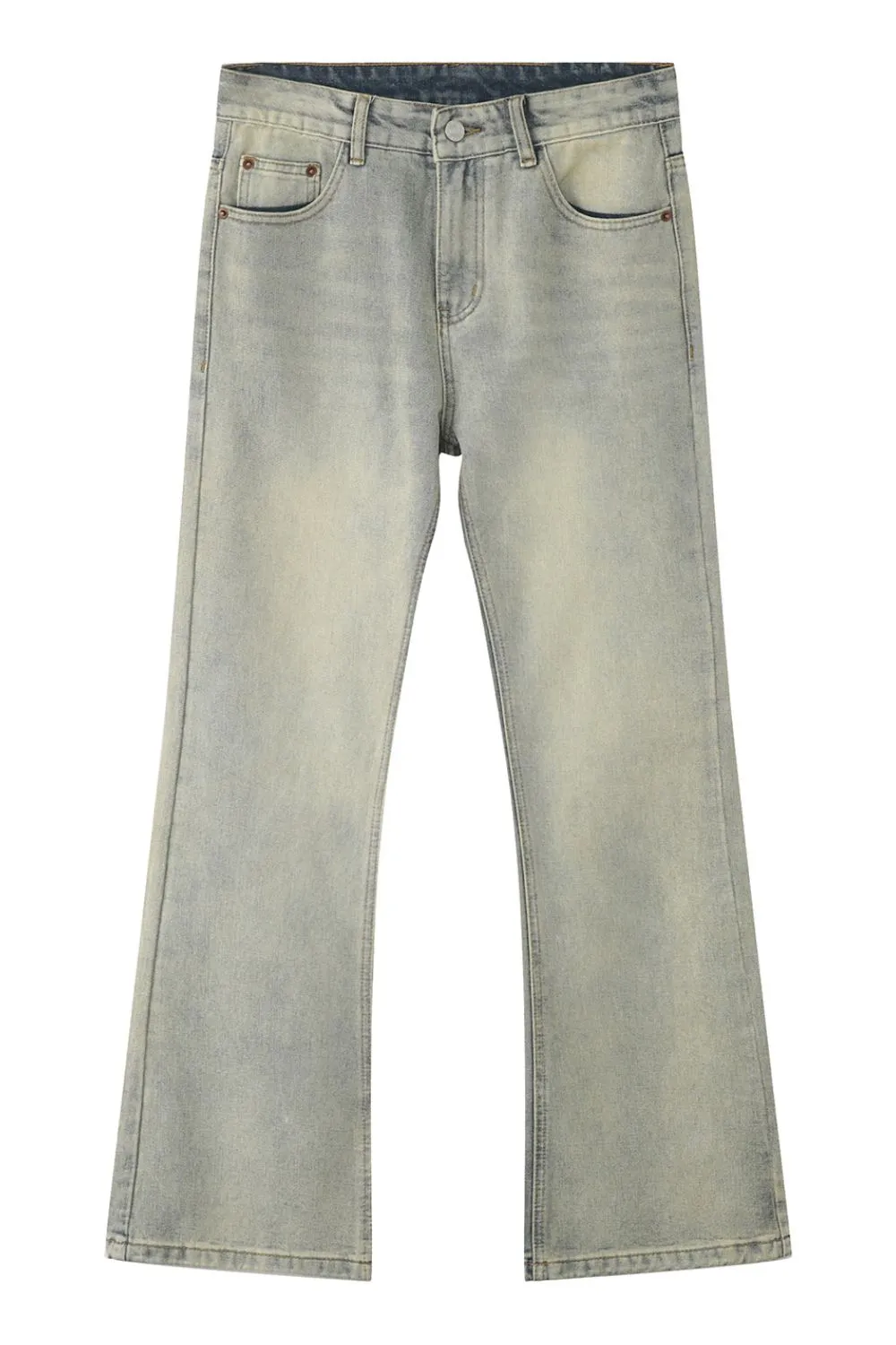 Men's Vintage Wash Straight Leg Jeans with Pockets, image 10