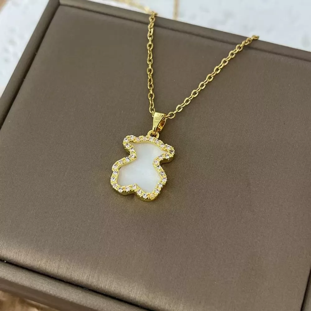 18K Gold-Plated Bear Pendant Necklace, image 3