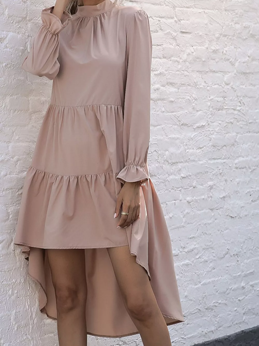 High-Low Flounce Sleeve Dress, image 11