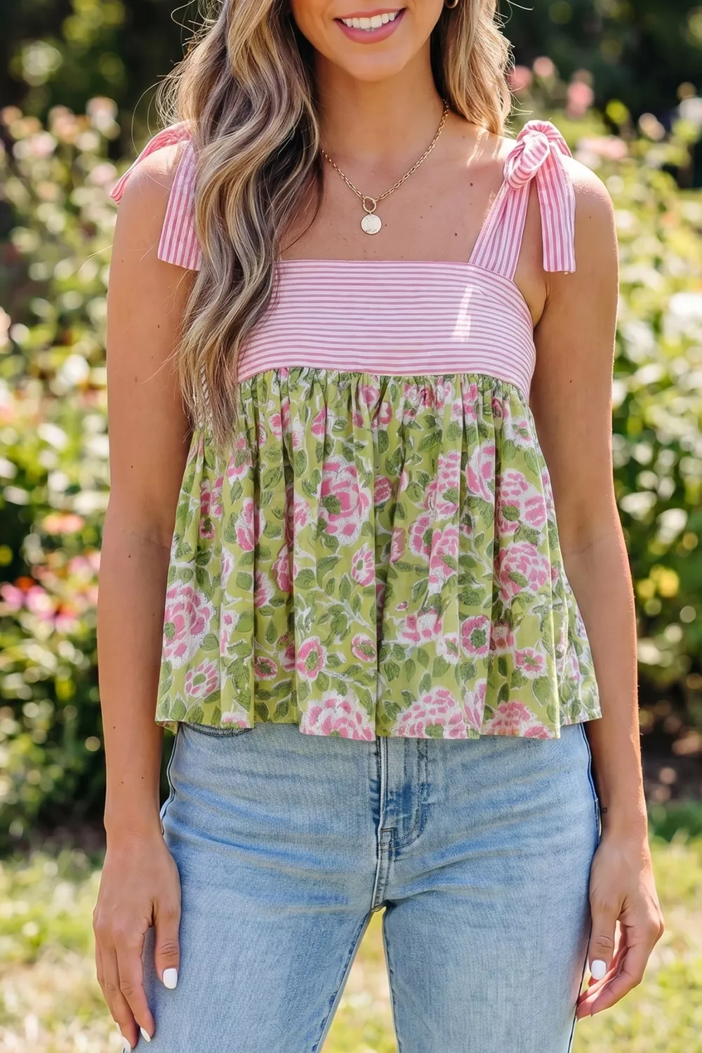 Floral Print Tie-Strap Cami, image 3