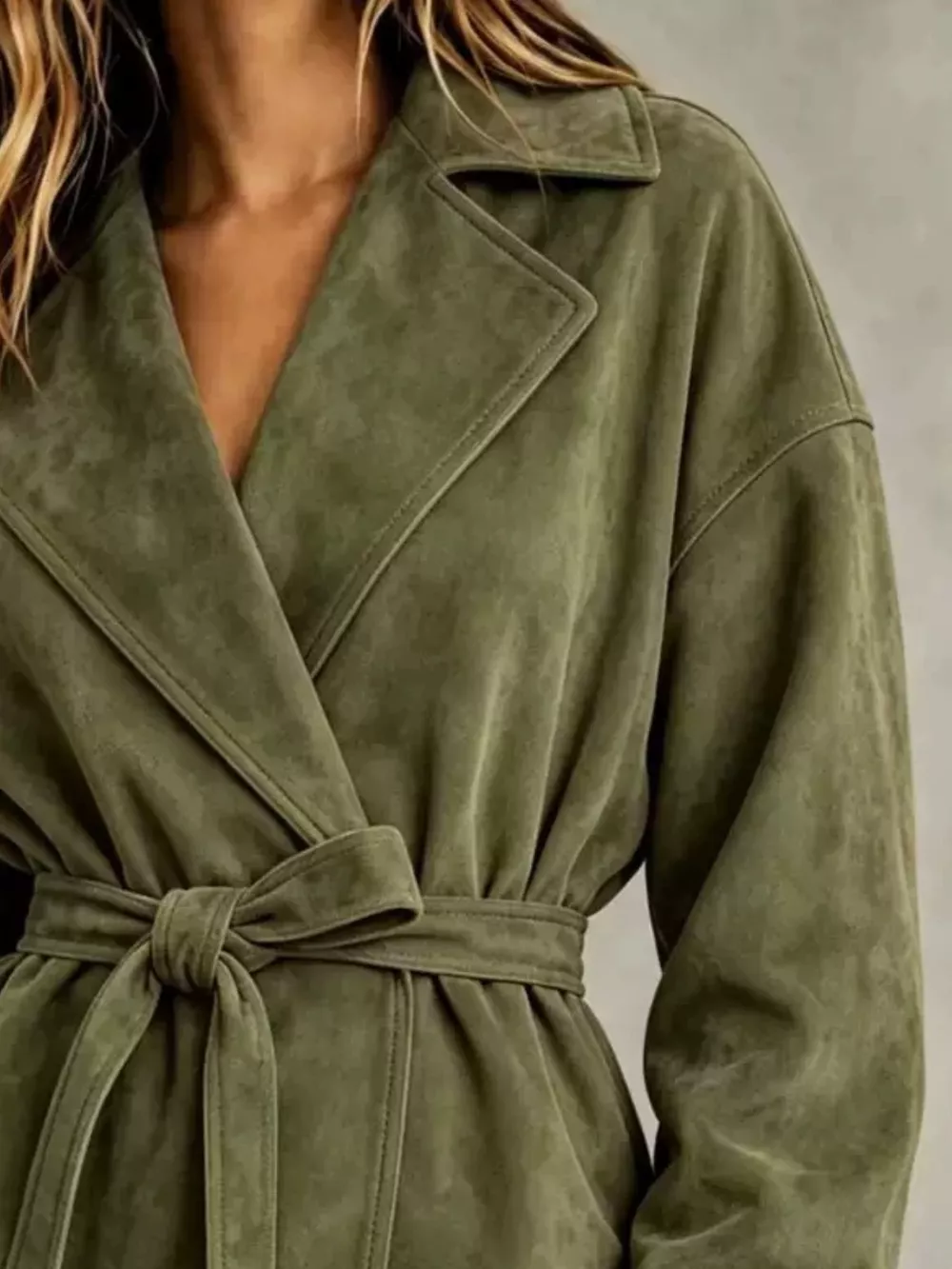 Tie-Waist Lapel Collar Jacket, image 11