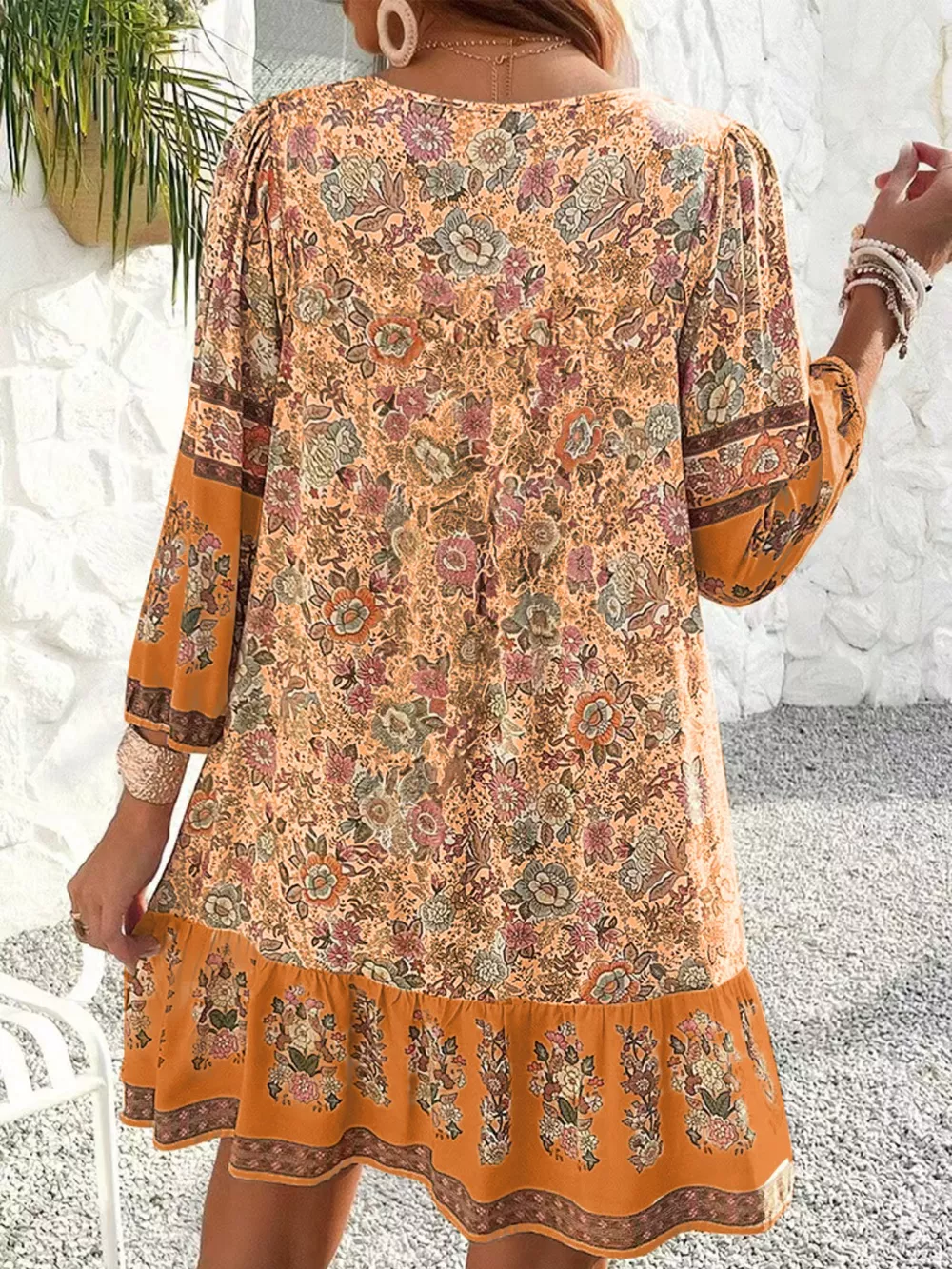 Floral Print Tassel Tie Neck Mini Dress, image 15