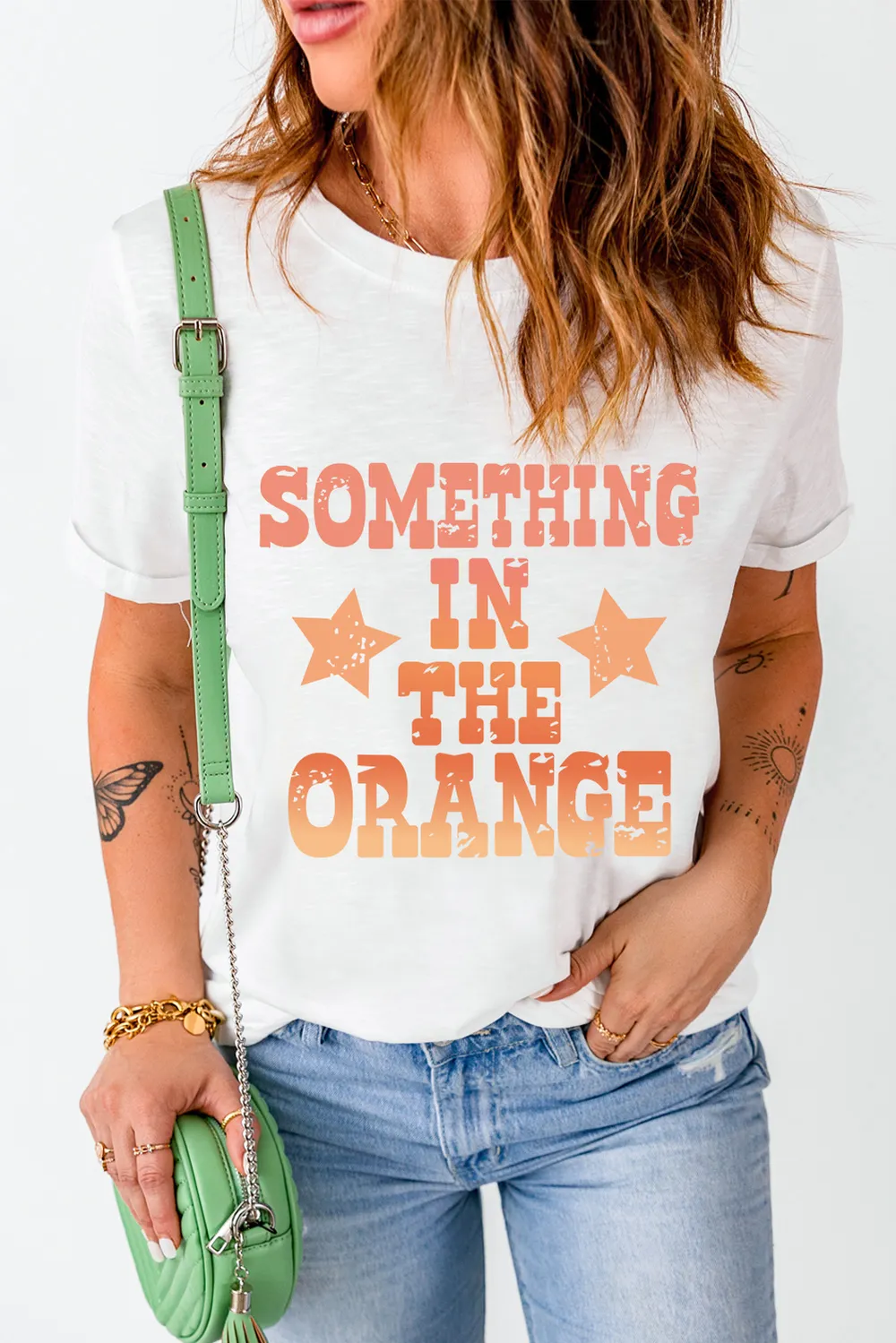 Letter Graphic Round Neck Short Sleeve T-Shirt, image 4