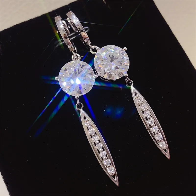 10 Carat Moissanite 925 Sterling Silver Earrings, image 4