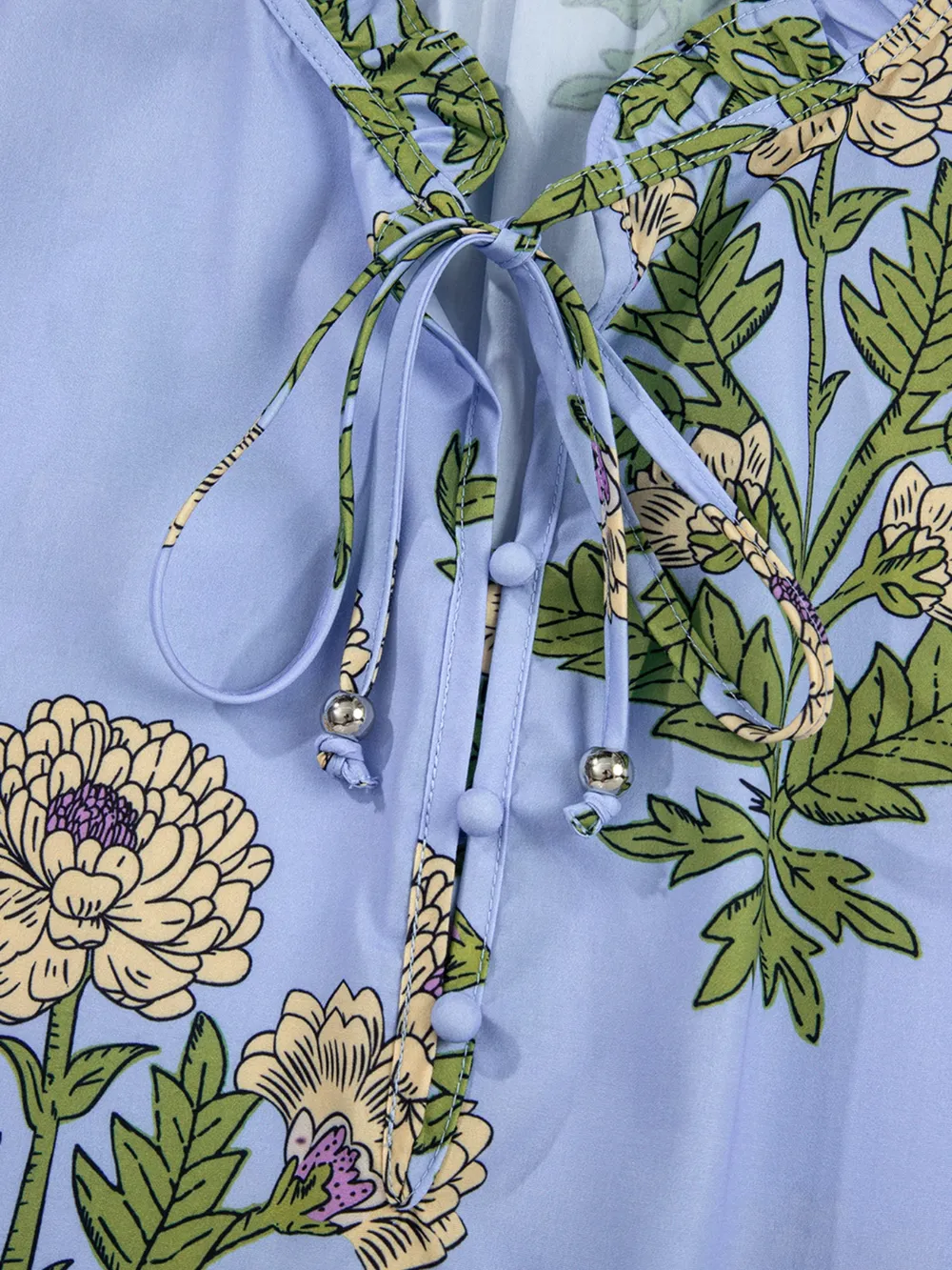 Floral Print Long Sleeve Tie Neck Blouse, image 6