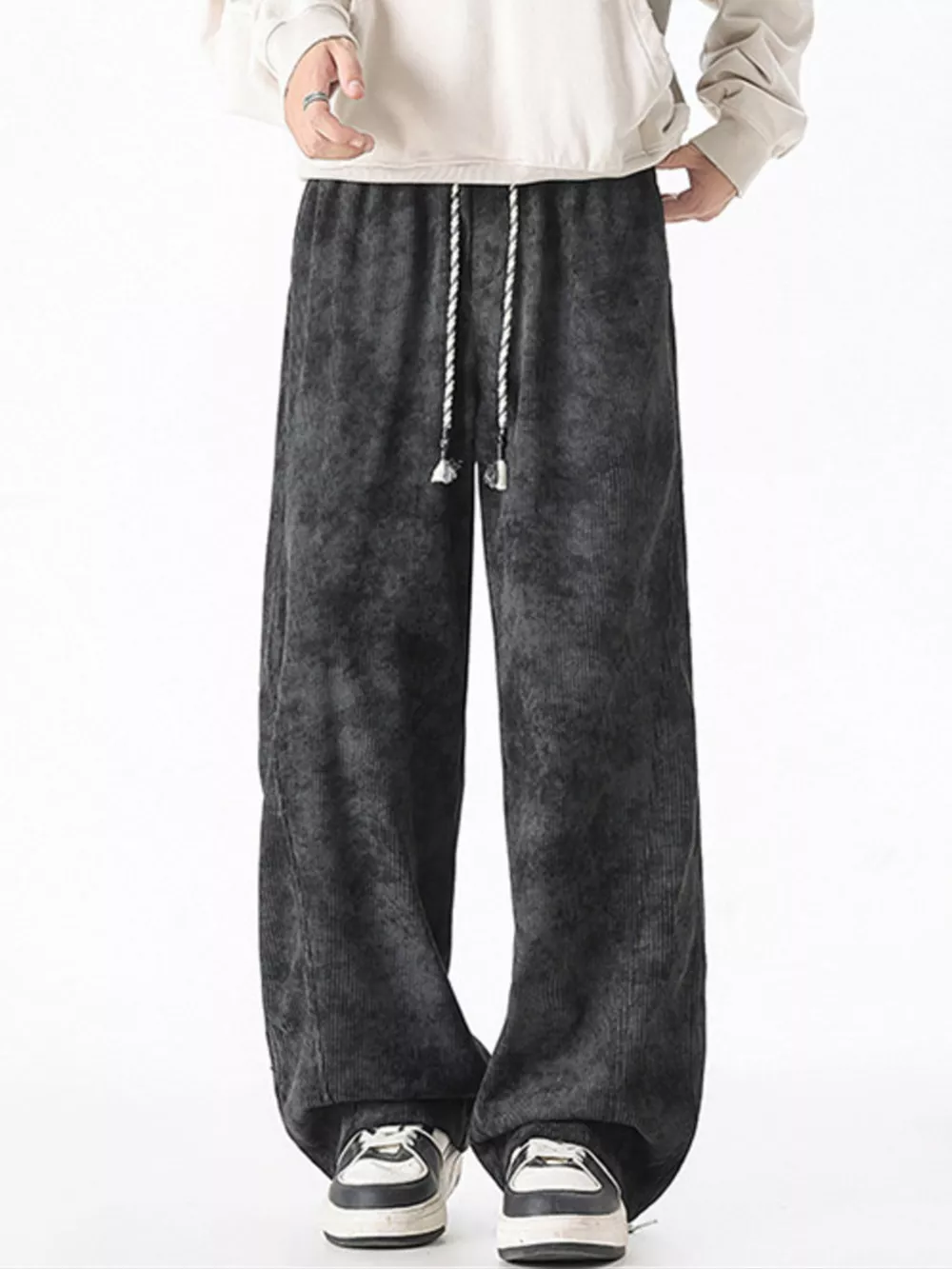 Men's Plus Size Vintage Wash Wide Leg Pants, image 2