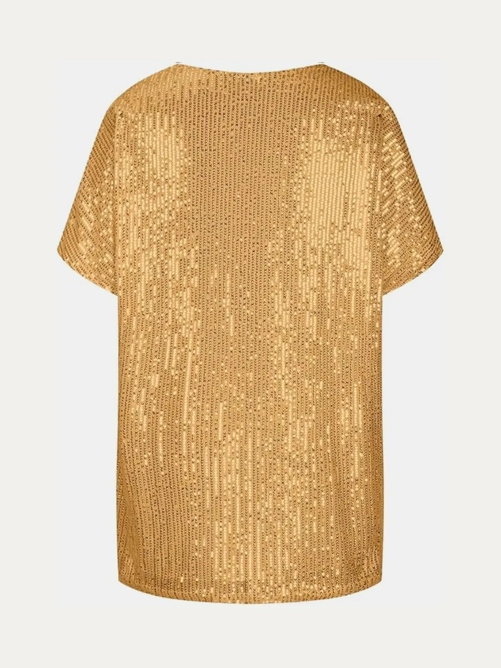 Full Size Sequin V-Neck Short Sleeve Top, image 16