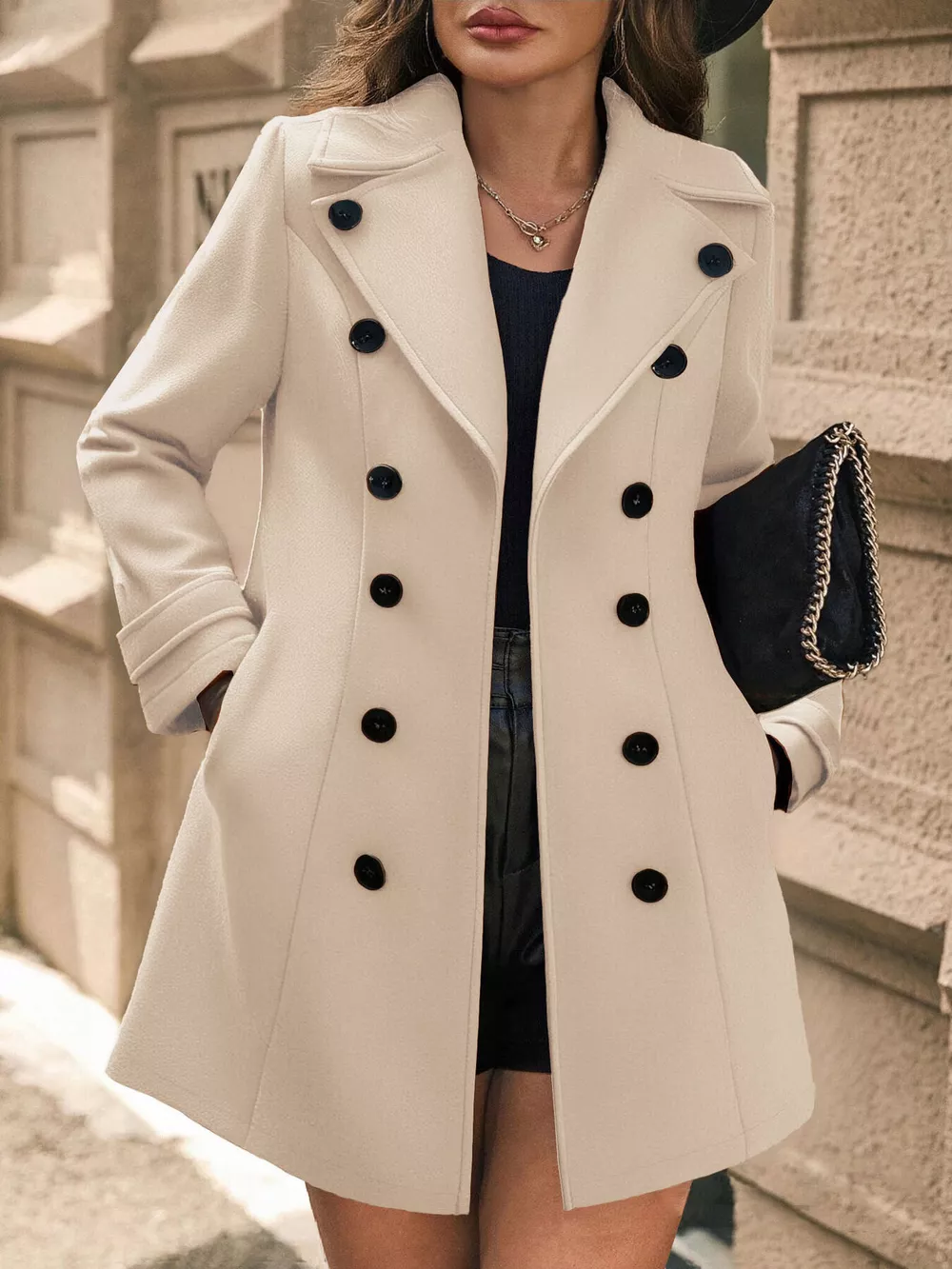 Double-Breasted Wool Blend Overcoat, image 2