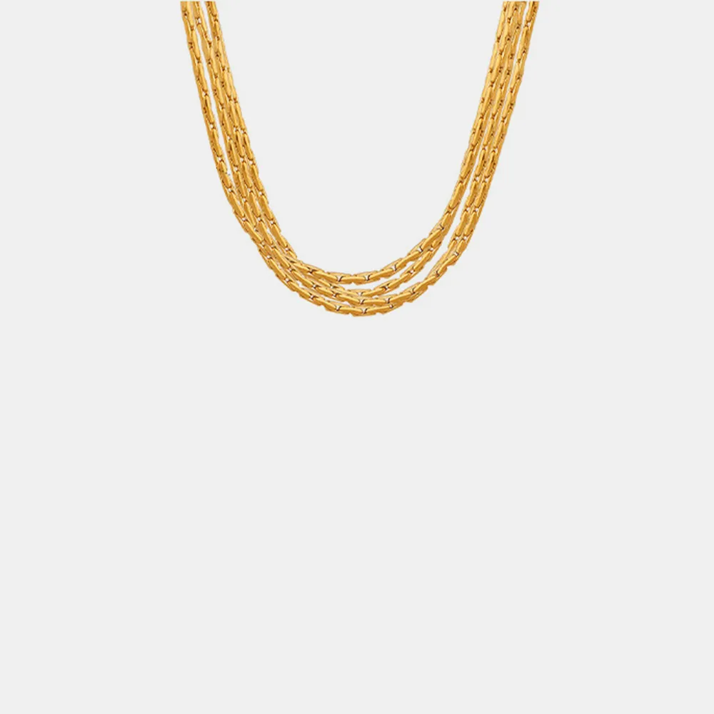 18K Gold-Plated Multi-Layer Clavicle Chain Necklace, image 4
