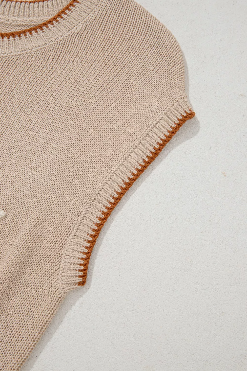 Contrast Trim Knit HOWDY Western Sweater Vest, image 7