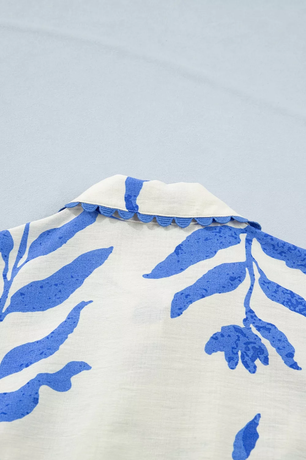 Leafy Botanical Print Side Tie Button Down Maxi Dress, image 7