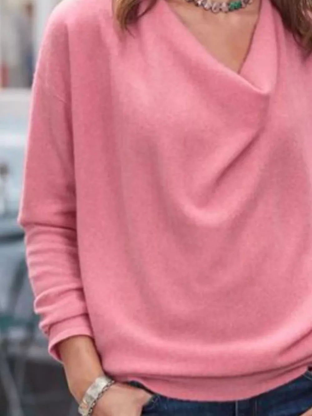 Full Size Cowl Neck Long Sleeve Top Plus Size, image 8