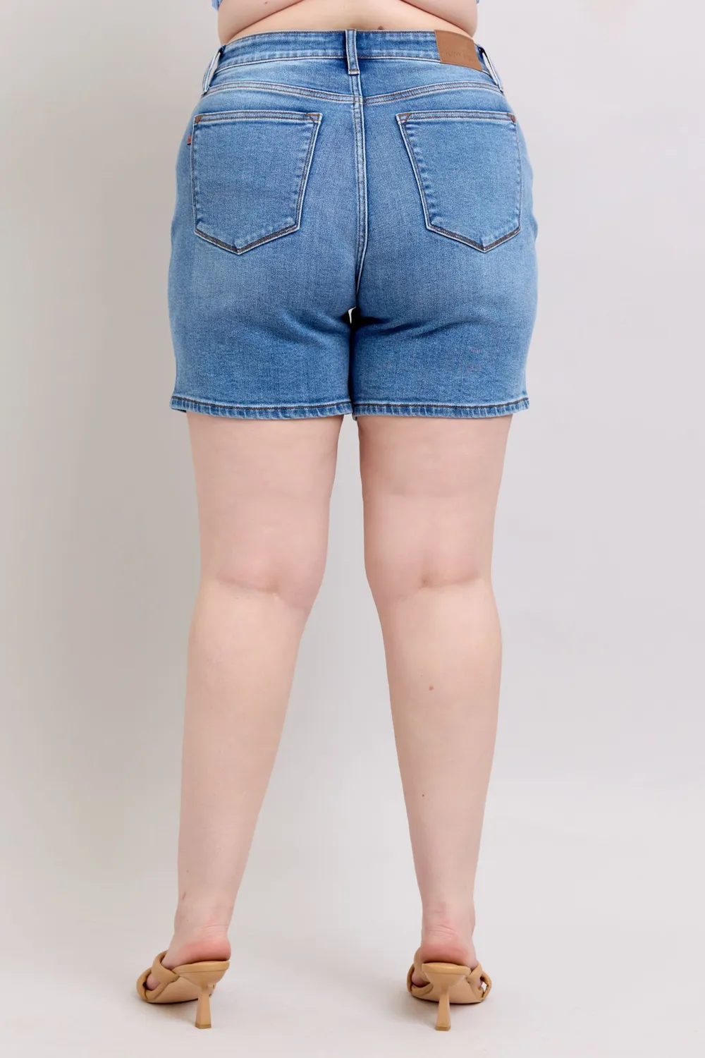 Full Size 2 Button Denim Shorts with Pockets Plus Size, image 17