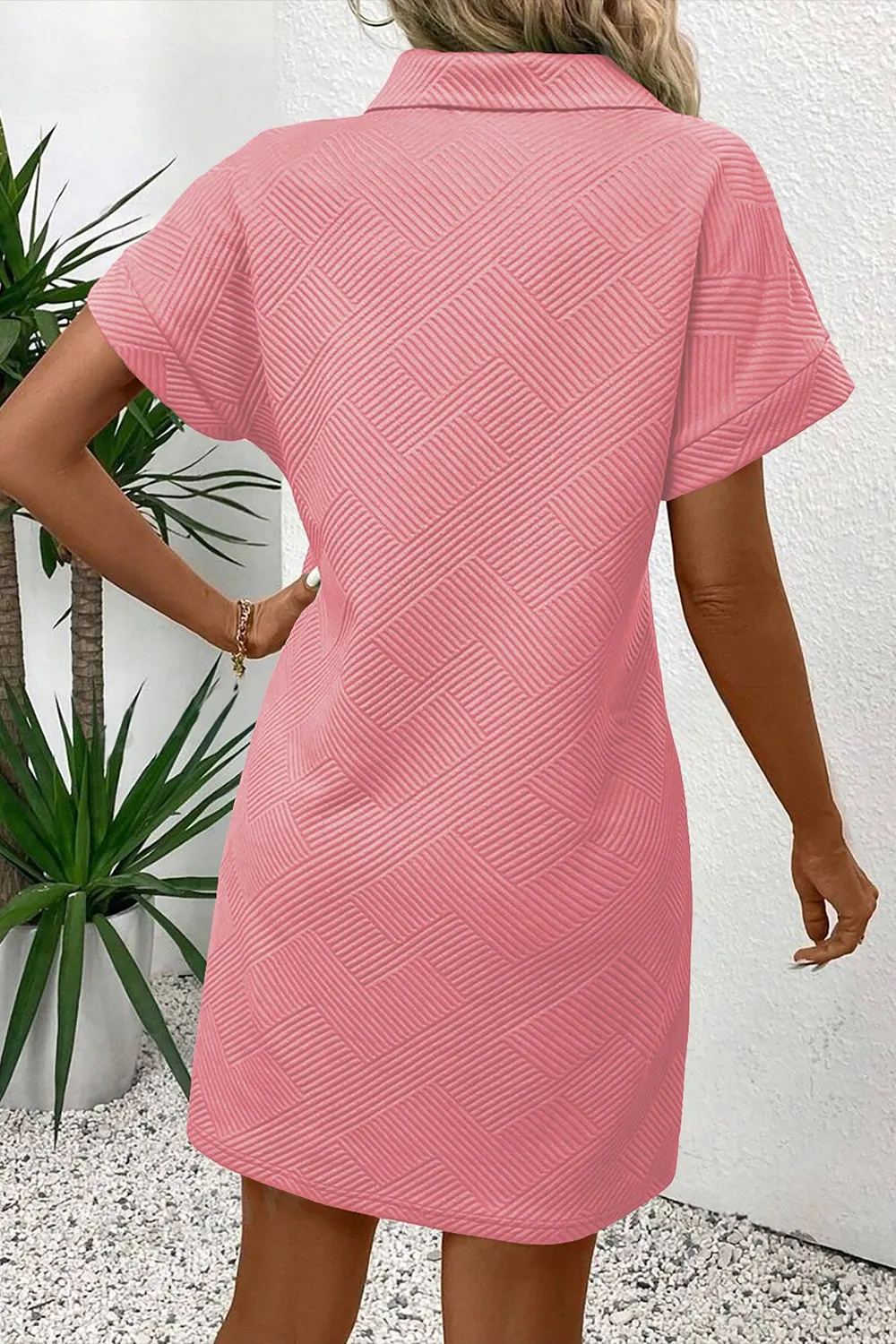 Button Front Short Sleeve Mini Dress, image 12