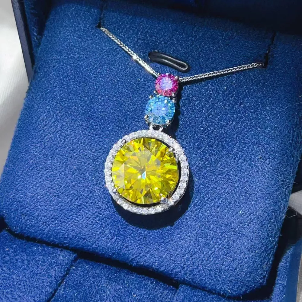 11.5 Carat Moissanite 925 Sterling Silver Necklace, image 2