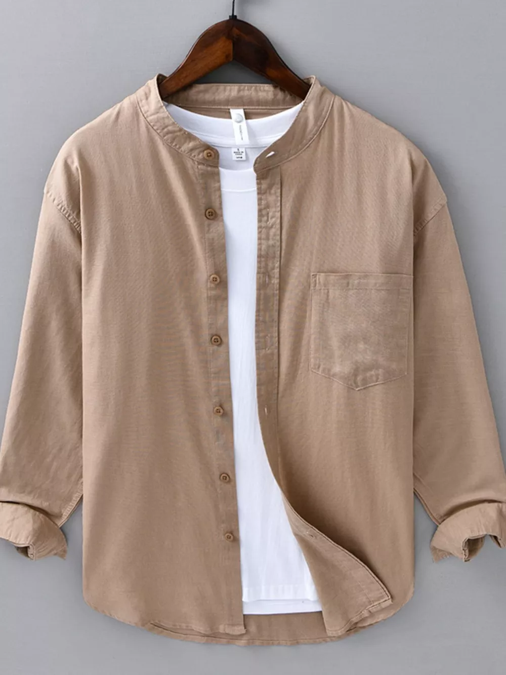 Men's Plus Size Casual Button Up Long Sleeve Shirt, image 7