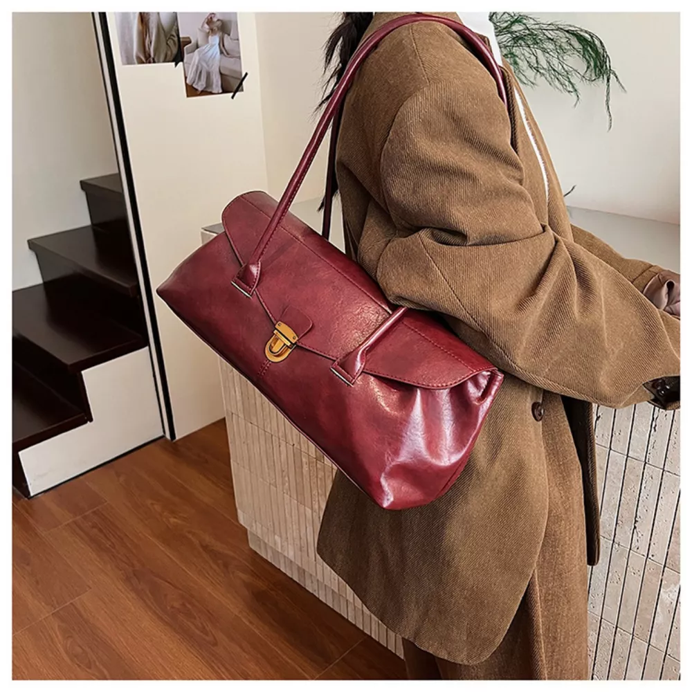 Vintage Style Leather Shoulder Bag, image 12