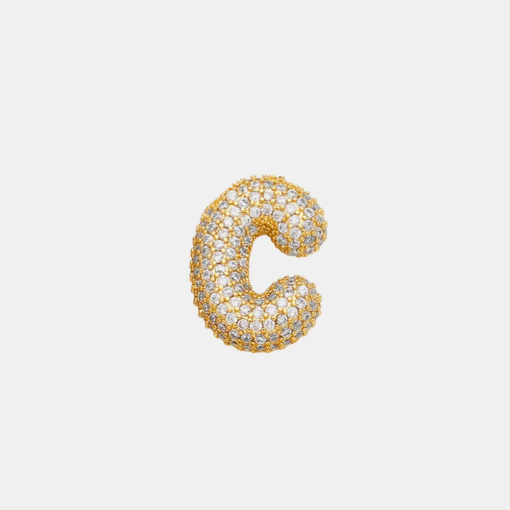 Inlaid Zircon Bubble Initial Necklace, image 5