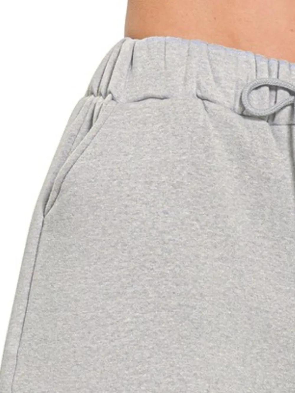 Fleece Drawstring Short Pants With Pockets, image 3