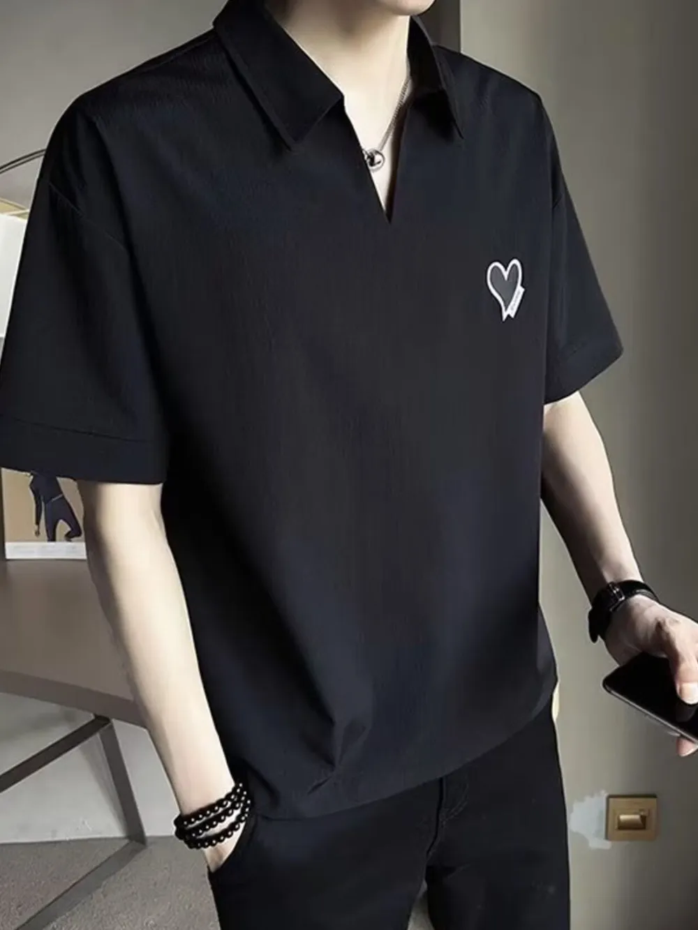 Men's Plus Size Classic Heart Logo Polo Shirt