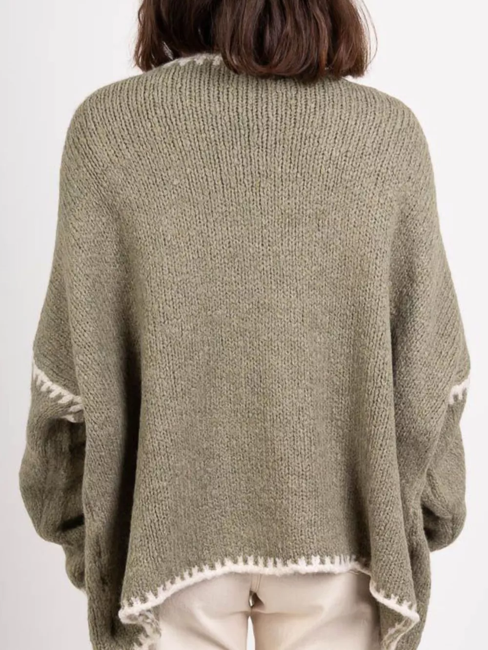 Contrast Trim Open Front Cardigan, image 5