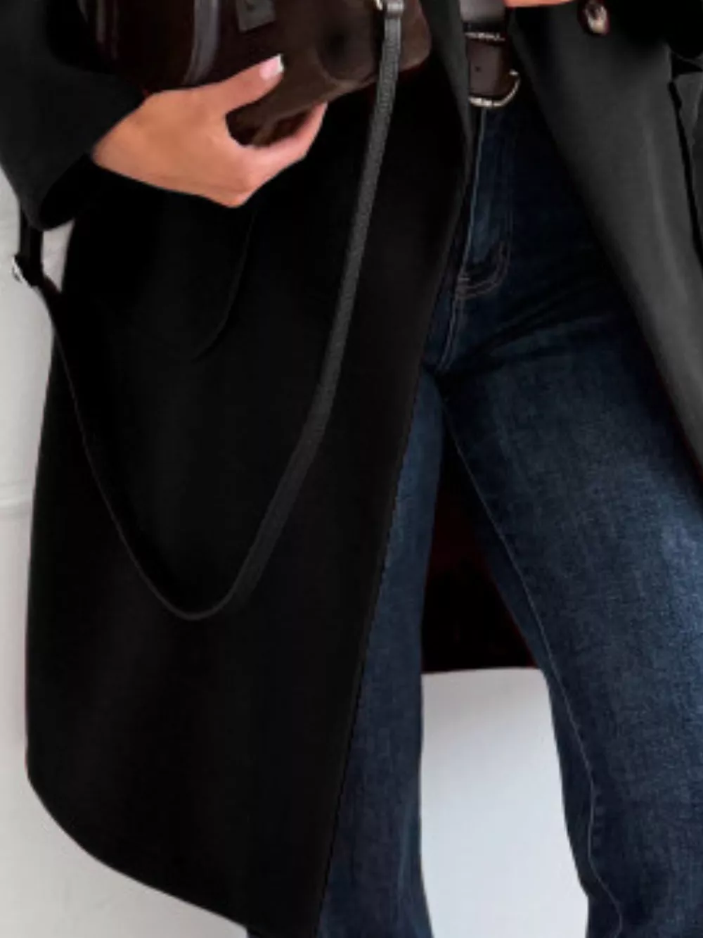 Long-Sleeve Single-Breasted Trench Coat, image 12