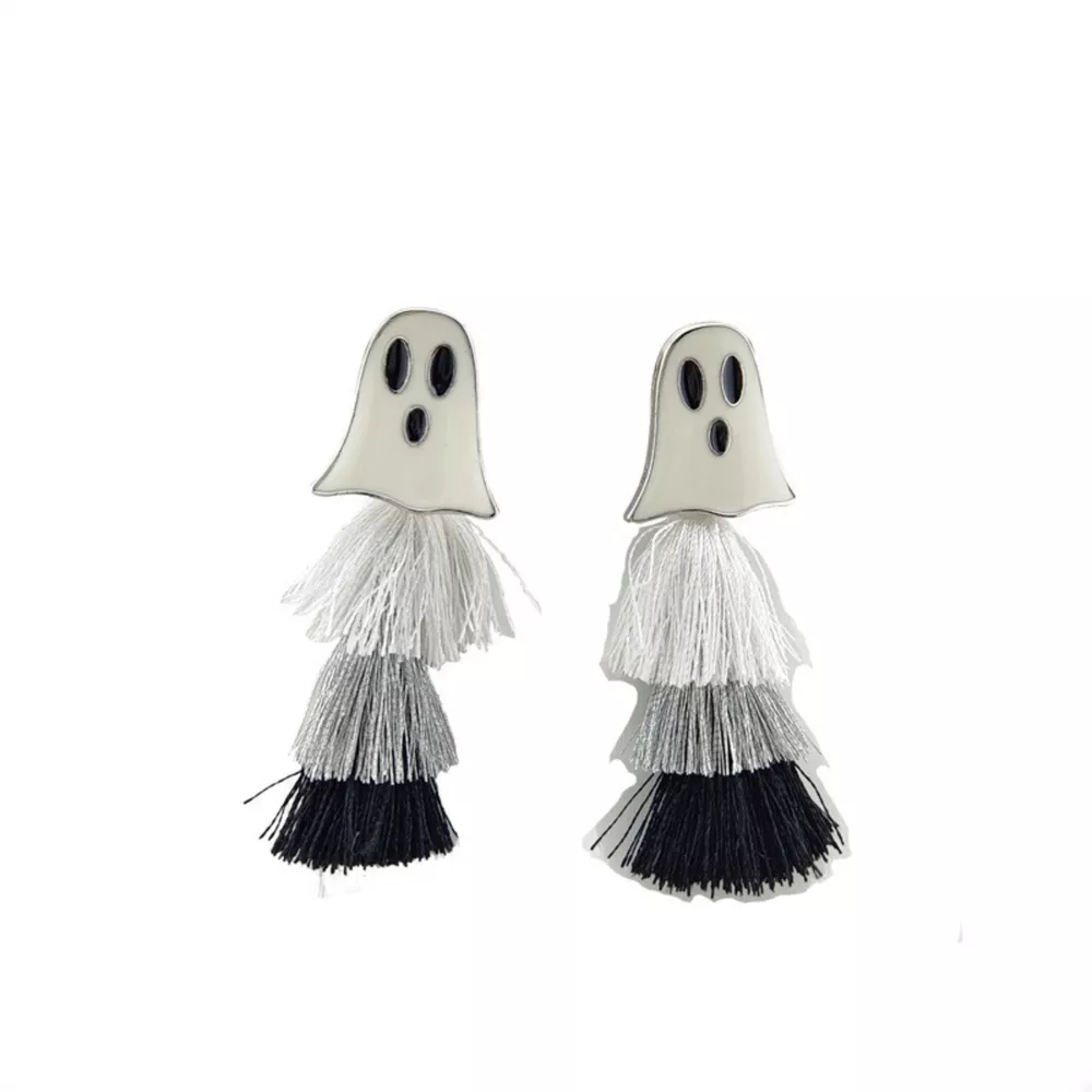 Halloween Ghost and Pumpkin Dangle Earrings, image 9