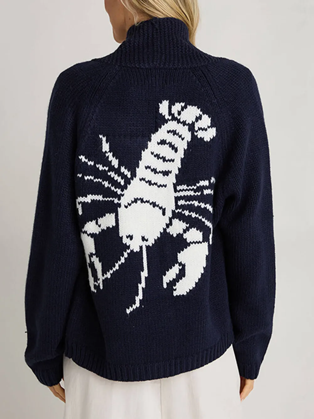 Lobster Button Up Long Sleeve Cardigan, image 7