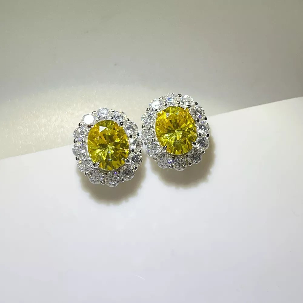 6 Carat Moissanite 925 Sterling Silver Stud Earrings, image 4