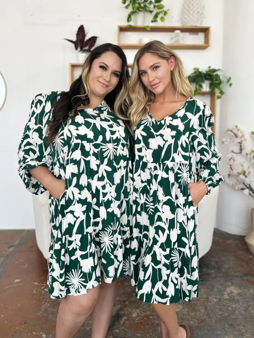 Full Size Printed Ruffle Hem Dress with Pocket, image 17