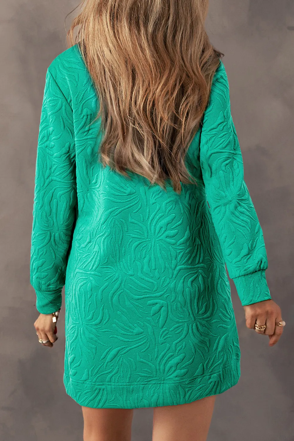 Texture Quarter Zip Long Sleeve Mini Dress, image 6
