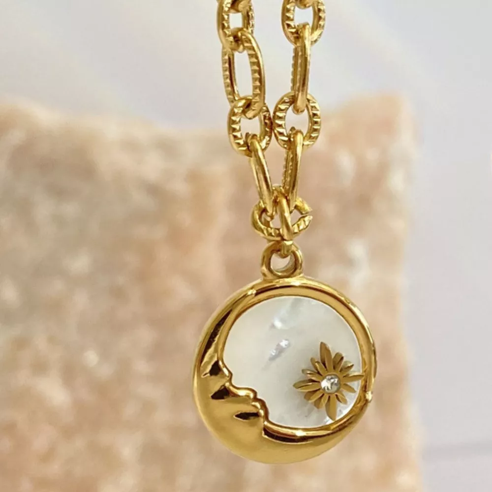 18K Gold-Plated Titanium Steel Pendant Necklace, image 8
