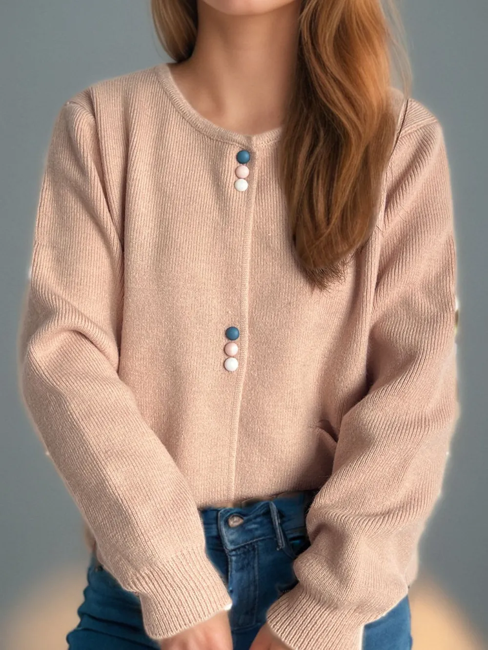 Button Down Long Sleeve Cardigan with Pockets, image 13