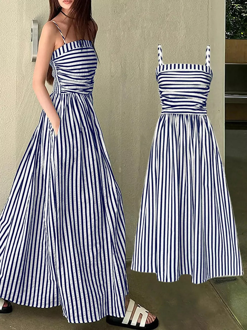 Striped Sleeveless Maxi Dress, image 11