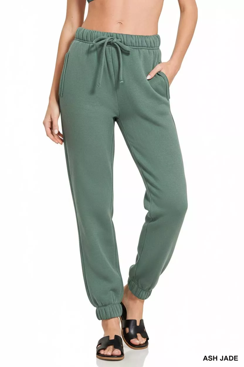 Fleece Drawstring Joggers With Pocket, image 2