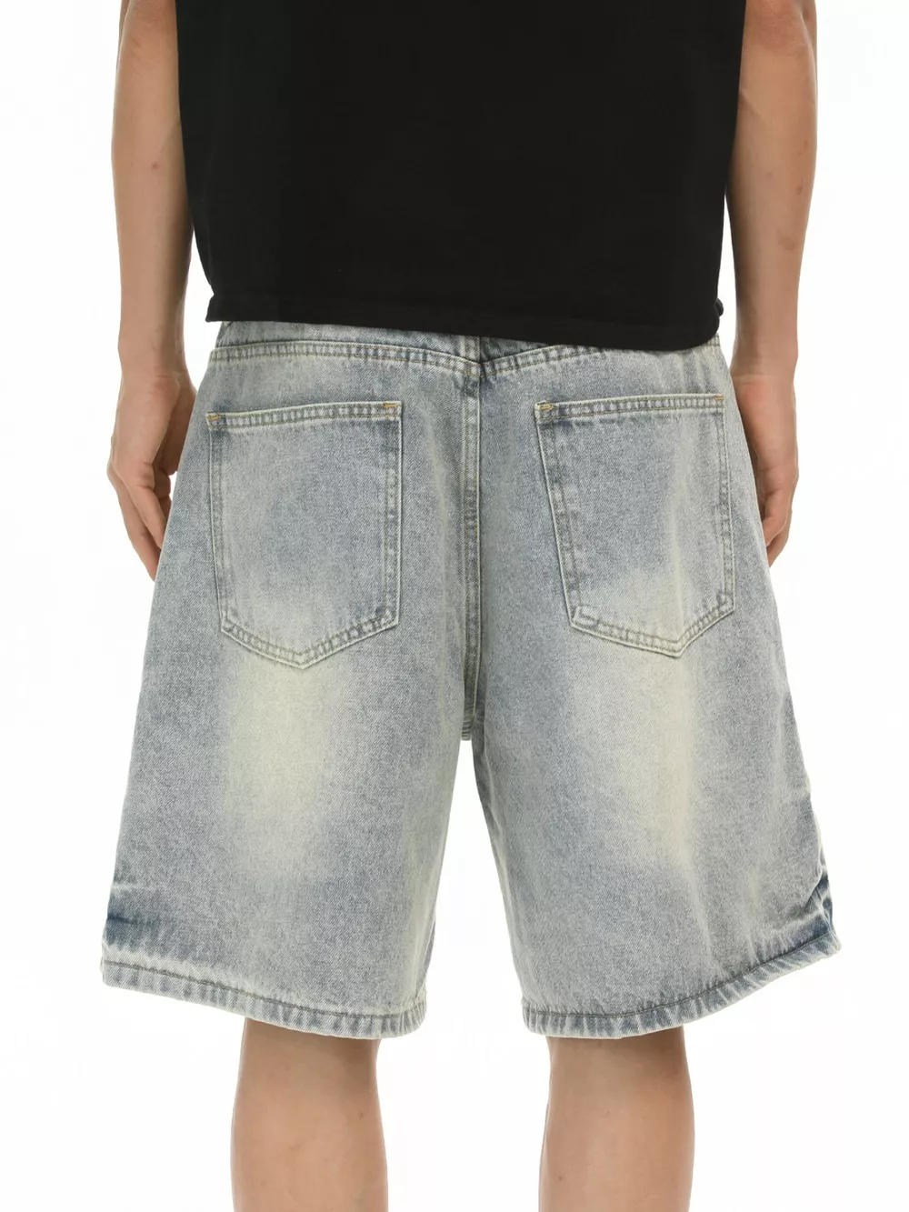 Men's Wash Relaxed Fit Denim Shorts, image 3
